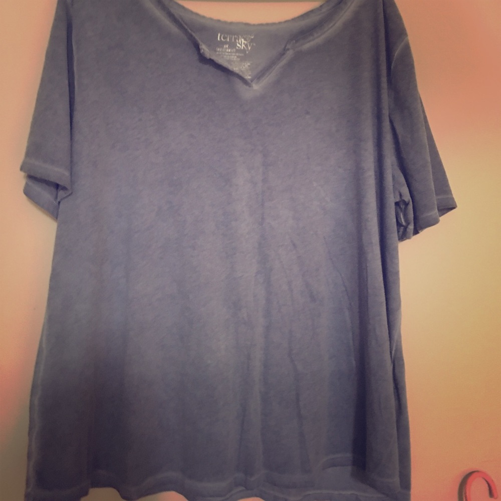 Lady’s split neck shirt